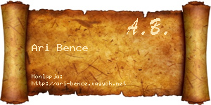Ari Bence névjegykártya